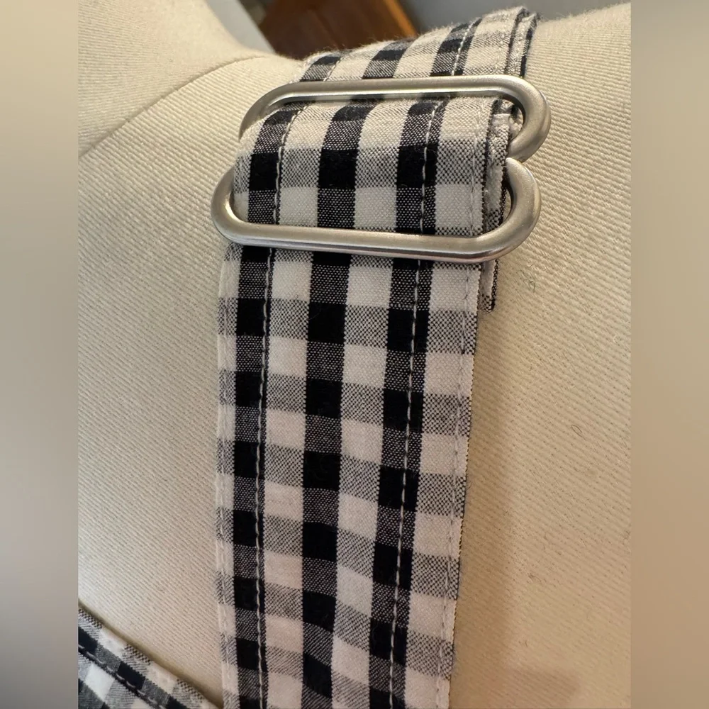 NWOT Teddy Fresh Black & White Playful Gingham Embroidered Floral Overalls - Picture 13 of 16